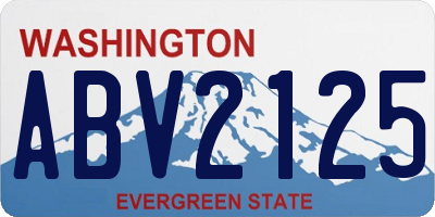 WA license plate ABV2125
