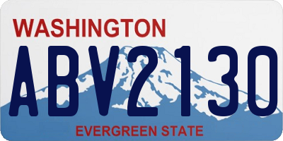 WA license plate ABV2130