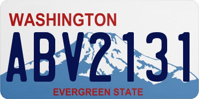 WA license plate ABV2131