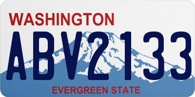 WA license plate ABV2133