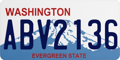 WA license plate ABV2136