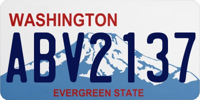 WA license plate ABV2137