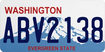 WA license plate ABV2138
