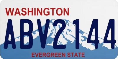 WA license plate ABV2144