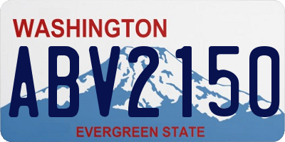WA license plate ABV2150