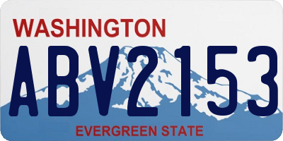 WA license plate ABV2153