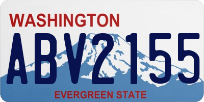 WA license plate ABV2155