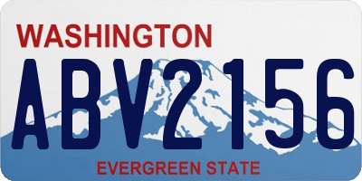 WA license plate ABV2156