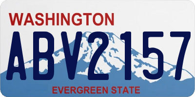 WA license plate ABV2157
