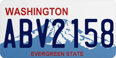WA license plate ABV2158