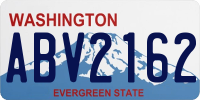 WA license plate ABV2162