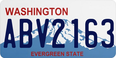 WA license plate ABV2163