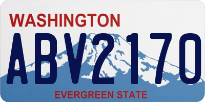 WA license plate ABV2170