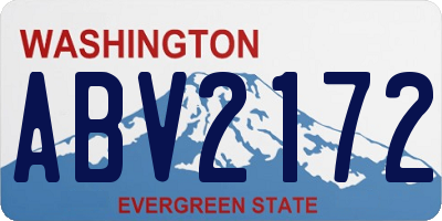 WA license plate ABV2172
