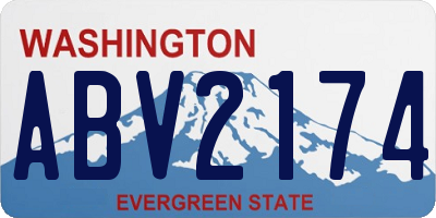 WA license plate ABV2174