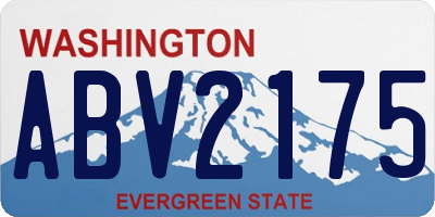 WA license plate ABV2175