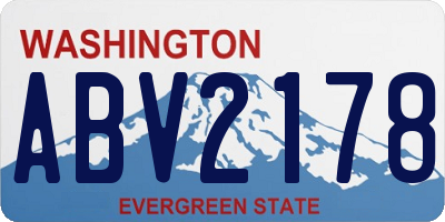 WA license plate ABV2178