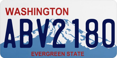 WA license plate ABV2180