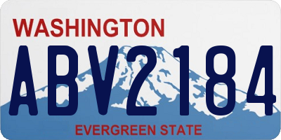 WA license plate ABV2184