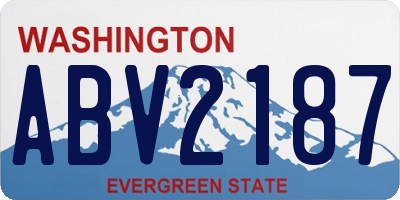 WA license plate ABV2187