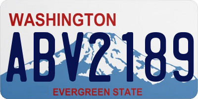 WA license plate ABV2189
