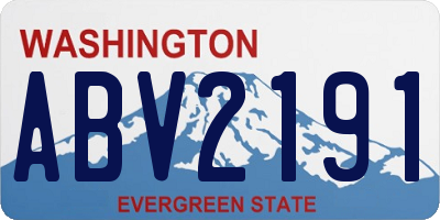 WA license plate ABV2191