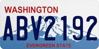 WA license plate ABV2192