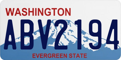 WA license plate ABV2194