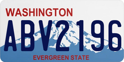 WA license plate ABV2196