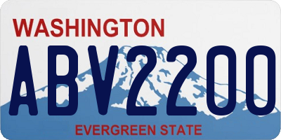 WA license plate ABV2200