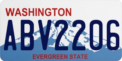 WA license plate ABV2206