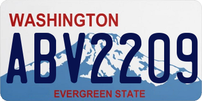WA license plate ABV2209