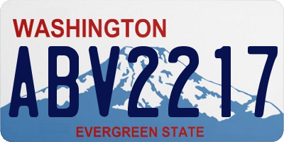 WA license plate ABV2217