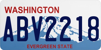 WA license plate ABV2218