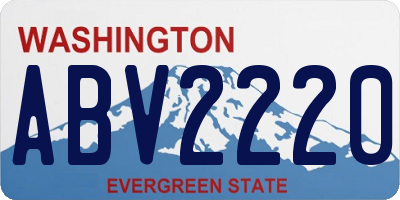 WA license plate ABV2220