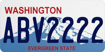WA license plate ABV2222