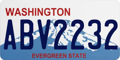WA license plate ABV2232
