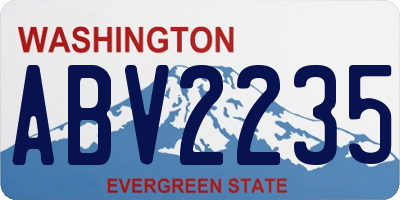 WA license plate ABV2235