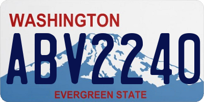 WA license plate ABV2240