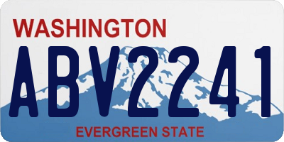 WA license plate ABV2241