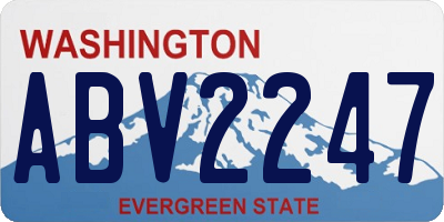 WA license plate ABV2247