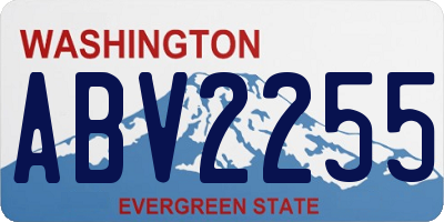 WA license plate ABV2255