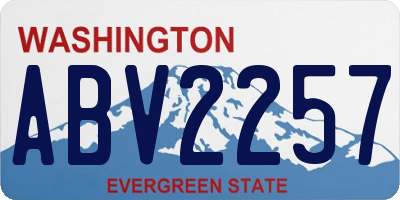 WA license plate ABV2257