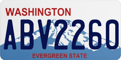 WA license plate ABV2260