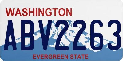 WA license plate ABV2263