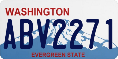 WA license plate ABV2271