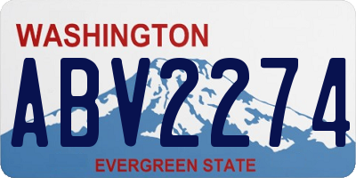 WA license plate ABV2274