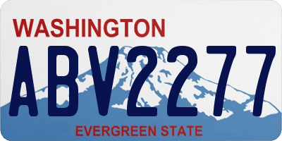 WA license plate ABV2277