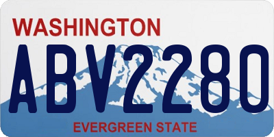 WA license plate ABV2280