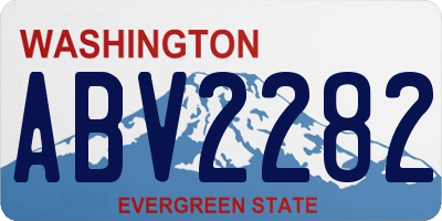 WA license plate ABV2282